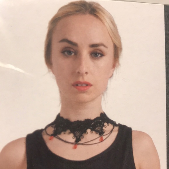 Black Lace Gothic Choker Necklace - Picture 1 of 4